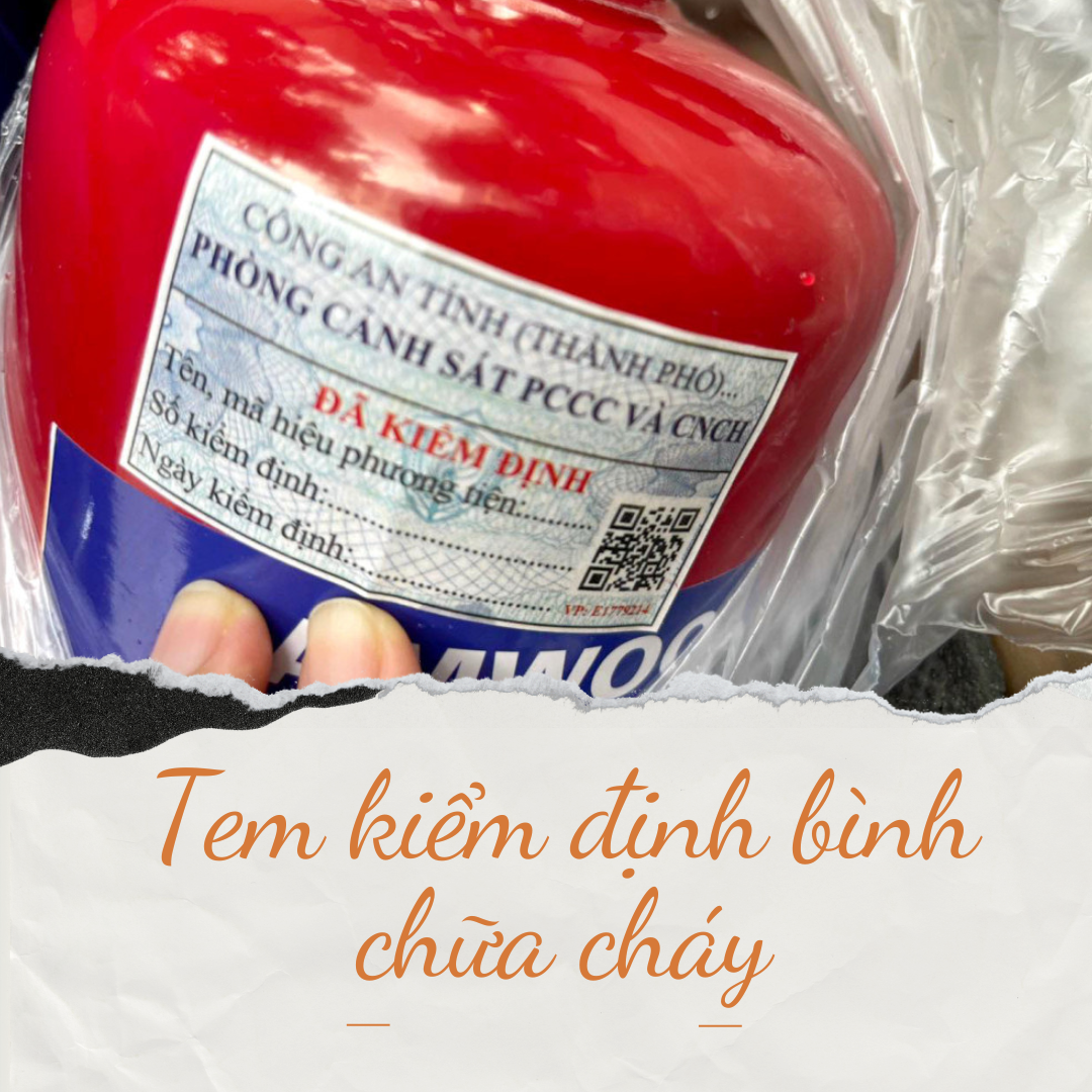 bình chữa cháy có tem